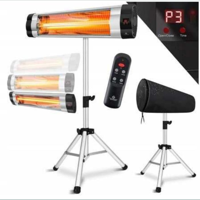 Grzejnik tarasowy/Promiennik podczerwieni 2500 W +pilot, na statywie