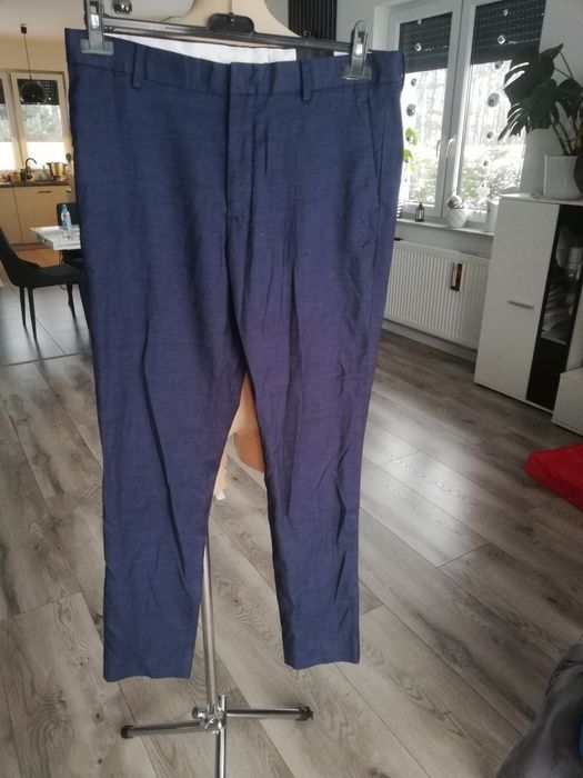 R. 50 XL granatowe spodnie wyjściowe męskie chinosy