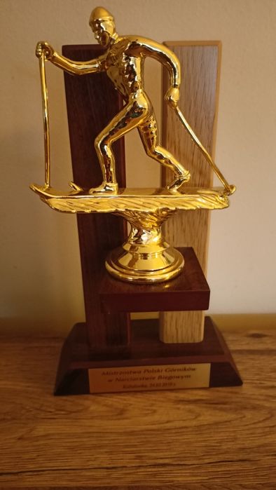 Statuetka narciarza nagroda w zawodach sportowych