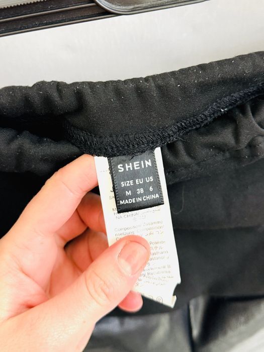 Czarne legginsy ciążowe skórzane M 38