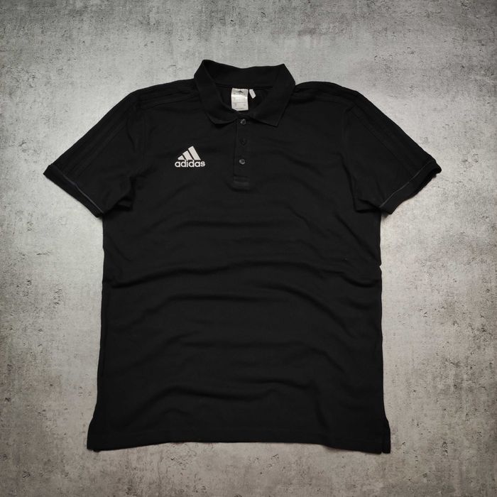 MĘSKA Koszulka Bawełna PREMIUM Polo Elegancka Adidas Czarna Casual