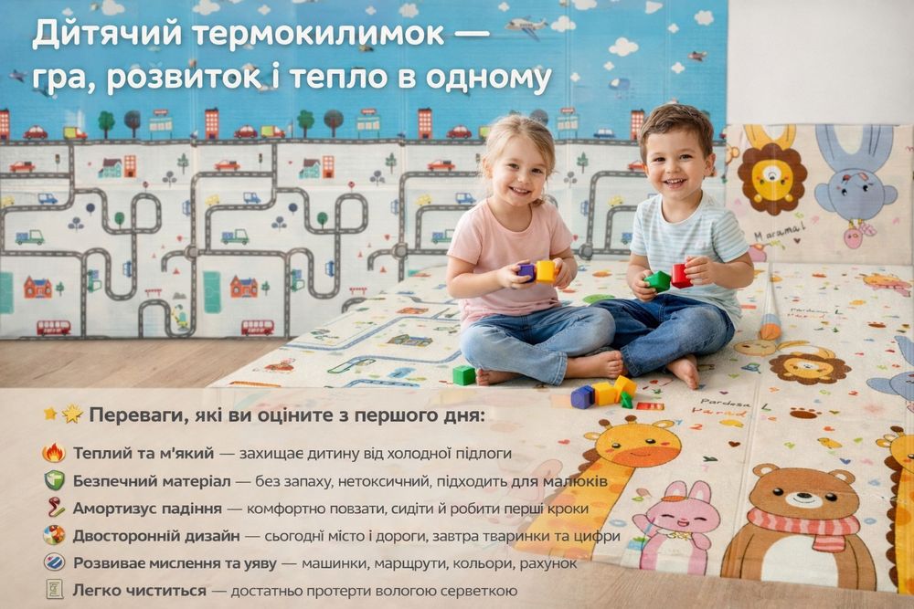 Тепмокилимок дитячий термоковрик ,ігровий термокилимок,термо коврик