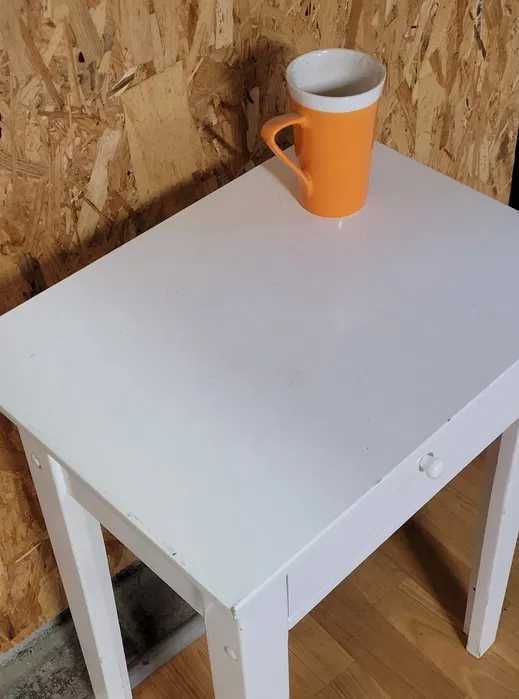 Konsolka biała z szufladą stolik nocny