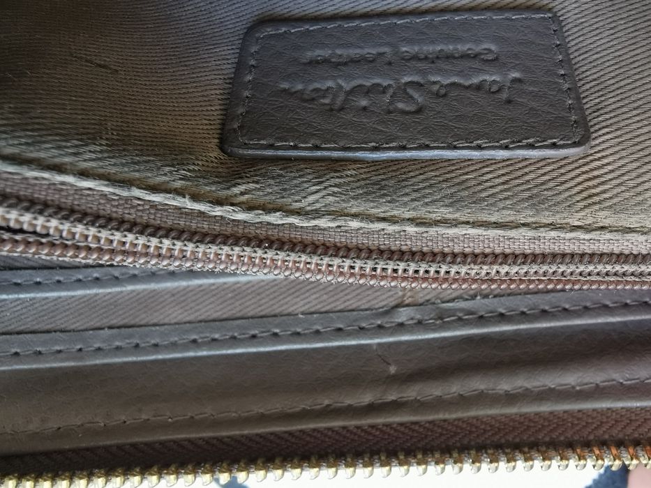 Skórzany portfel damski beżowy taupe