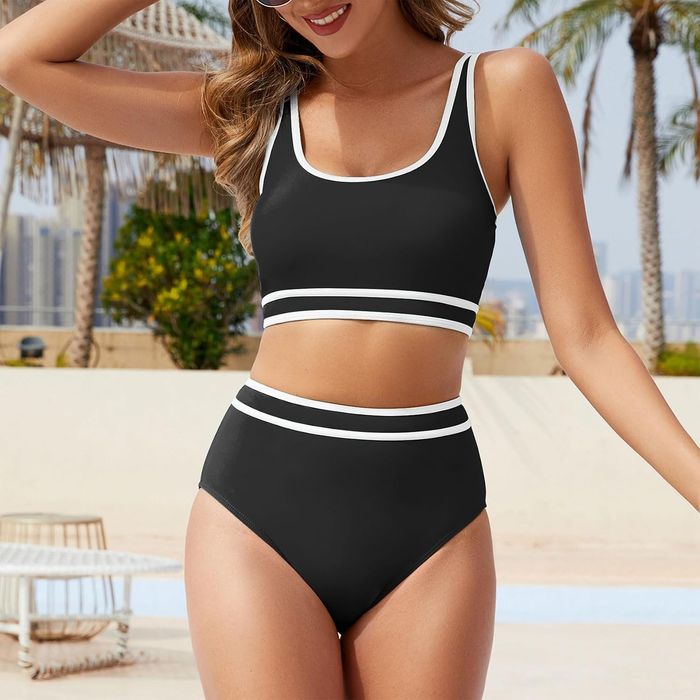 Strój kąpielowy bikini damskie push up wyszczuplające czarne M