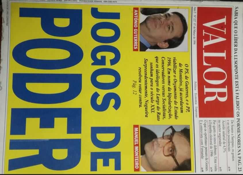 5  revistas Valor -  Fev a Março de 1996-Muito Bem conservadas LOTE 2
