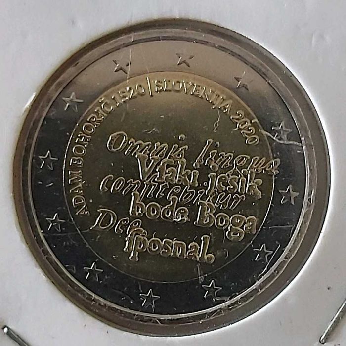 2 Euros de 2020 da Eslováquia, 500º Aniv. Nascimento de Adam Bohorič