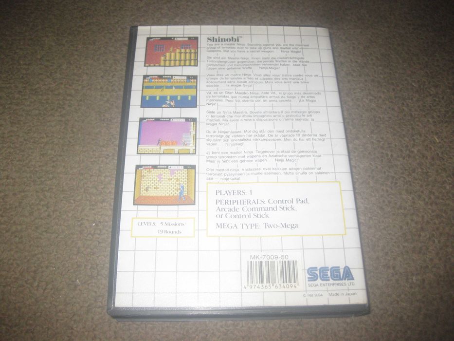 Jogo "Shinobi" para Sega Master System!