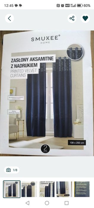 Zasłony welur granatowe