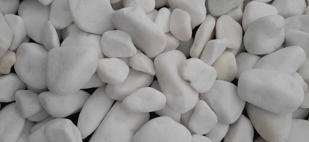 Otoczak Thassos Biały White Grys śnieżnobiały Cristal ogrodowy