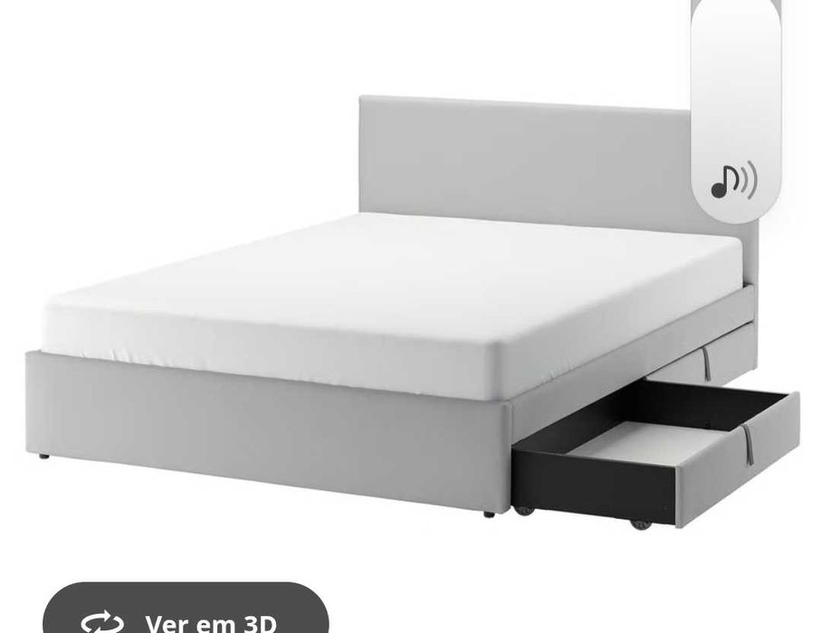 Cama casal com 4 gavetas de arrumação