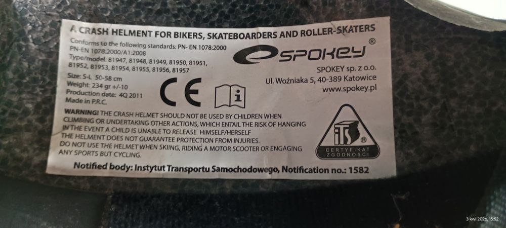 Kask rowerowy dziecięcy