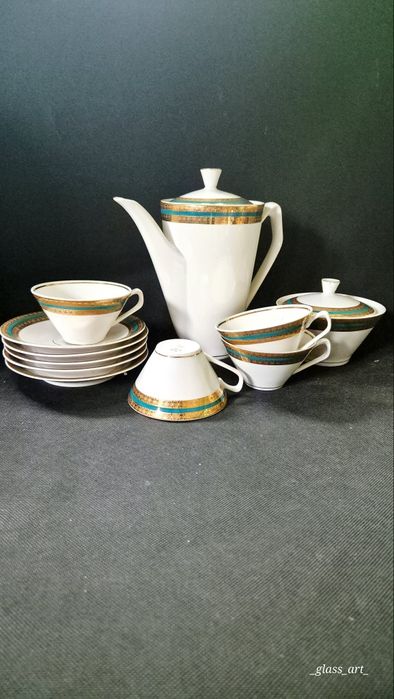 PRL Chodzież zestaw kawowy z porcelany  Elżbieta