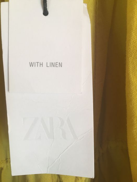 ZARA Sukienka na ramiączkach len L