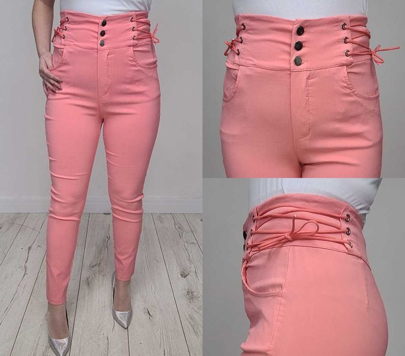 NOWE SPODNIE elastyczne wyszczuplające wysoki stan S-XL
