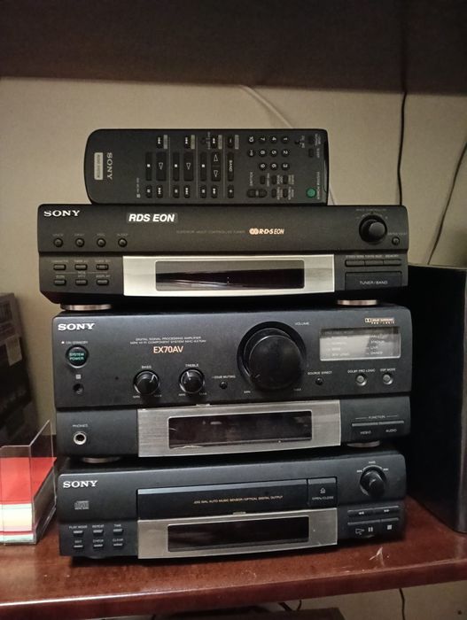 Mini Sony audio systems with remote control.64309923241857121