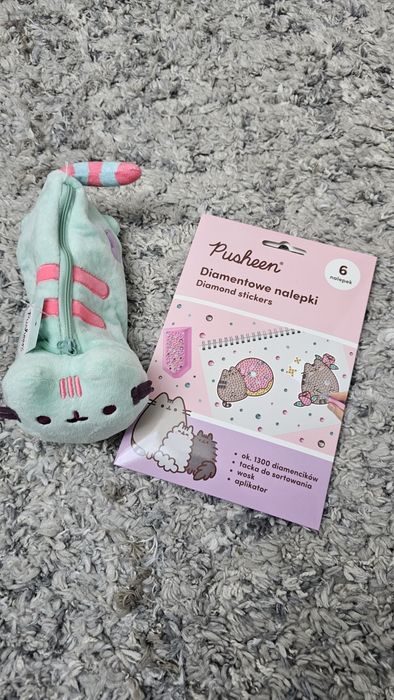 Zestaw pusheen : piórnik i diamentowe nalepki haft diamentowy