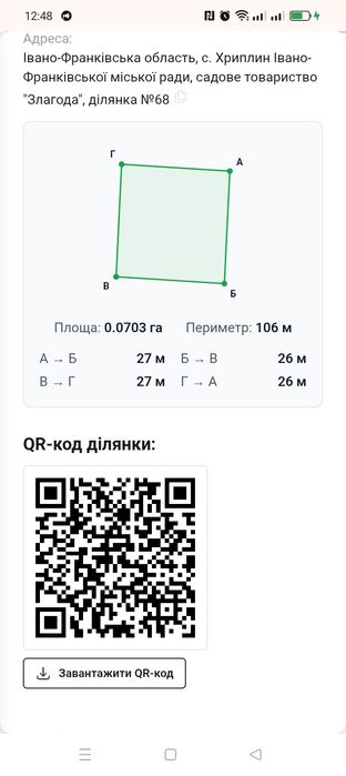 Земельна ділянка с.Хриплин, ст Злагода