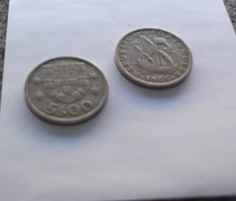 Moeda antiga de 5 Escudos de 1966