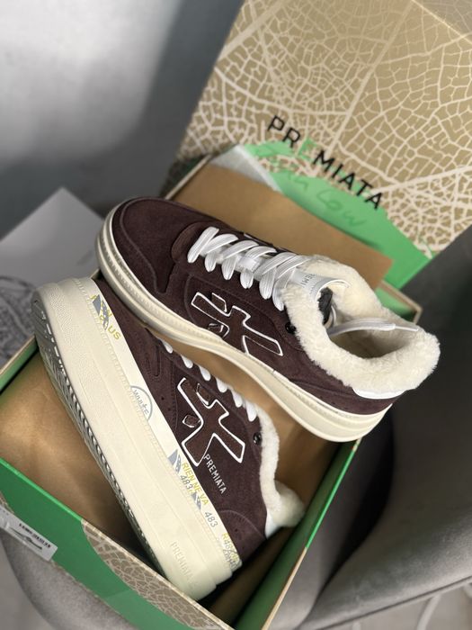 Кеди кросівки преміата жіночі premiata з хутром зимові кеди