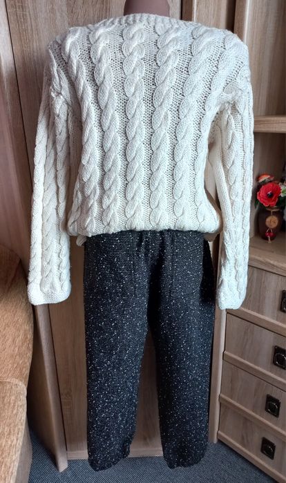 Вязаний теплий трикотажний костюм светр кофта штани джогери брюки зара