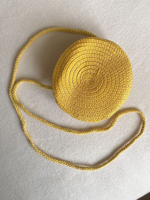 Torebka Mini - Boho Letnia na ramię - słomiana, Żółta/Yellow
