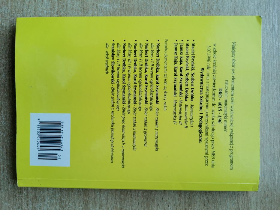 Podręczniki - wyprzedaż - zbiór zadań z matematyki dla klasy I i II