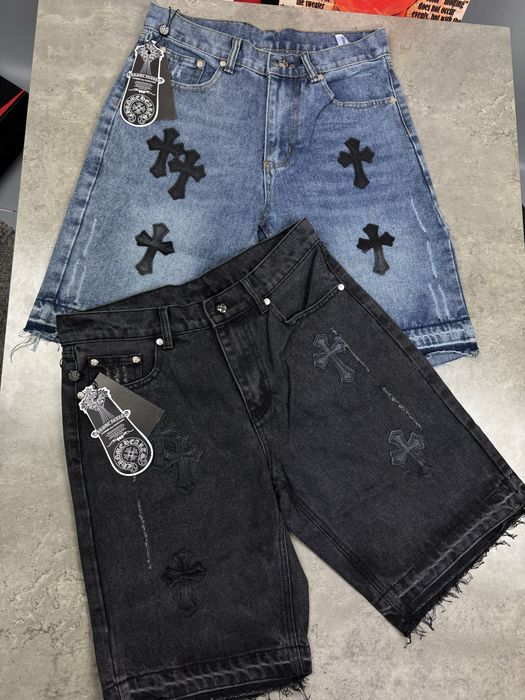 Джинсові шорти Chrome Hearts хром хардс усі розміри ідеальний варіант для нефора S,M,L,XL