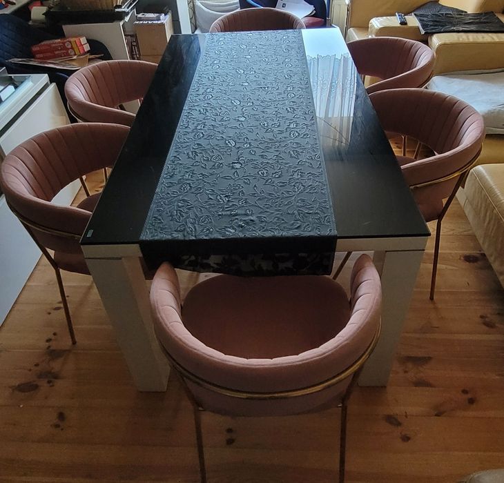 6 krzeseł welurowych glamour