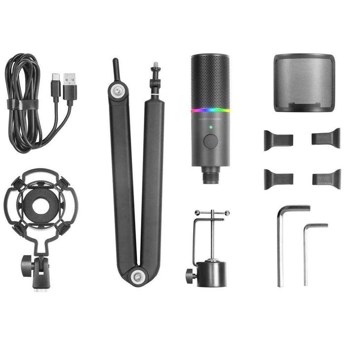 Microfone Mars Gaming MMIC-XT ARGB USB Preto