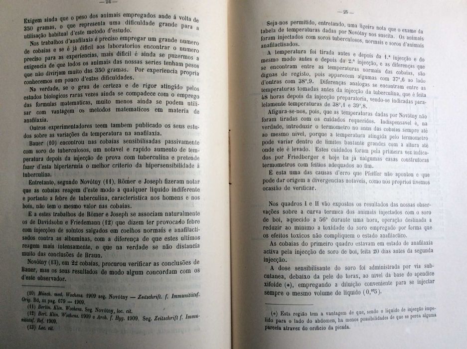Estudos sobre anafilaxia. Alberto Nogueira Lobo, 1912