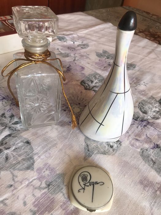 пудренница Рига ,флакон, ,кувшин,керамика «Рижский бальзам»/СССР