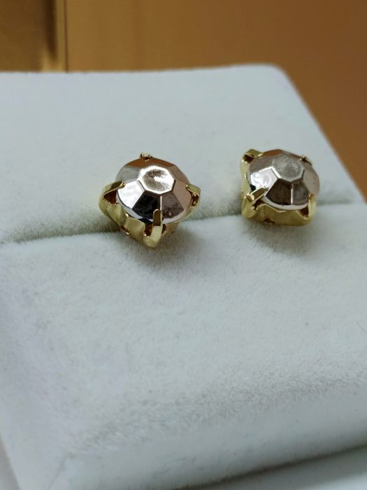 NOWE pozłacane srebro 925 kolczyki sztyfty duże