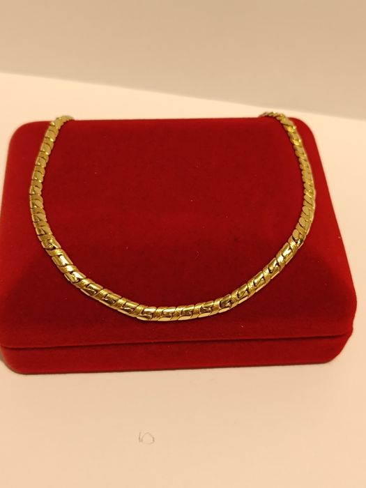 Złota półsztywna bransoletka długość 21,4cm, złoto próby 583