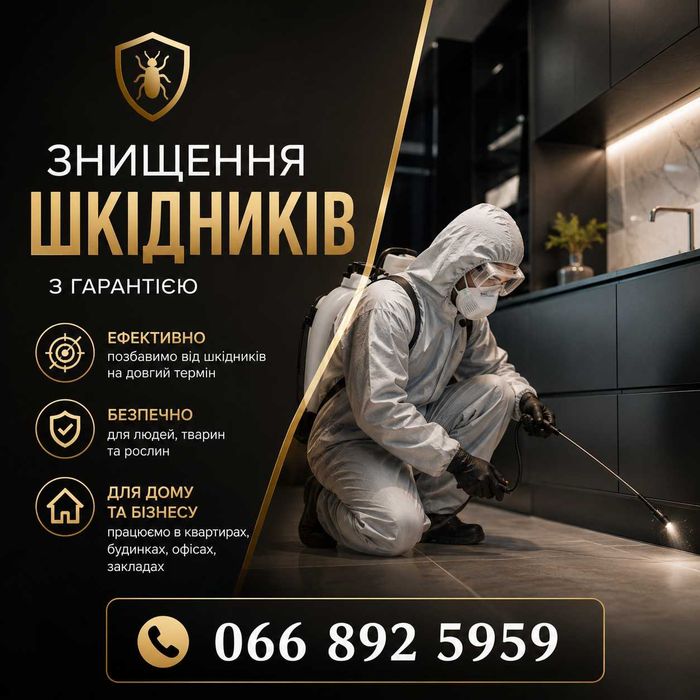 Знищення тарганів, клопів, плісняви. Дезінфекція. Терміновий виїзд Травля тараканов уничтожение клопов блох знищення тарганів, прусаків