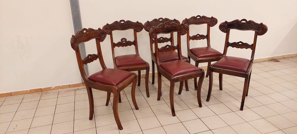 Piękne 6 krzeseł w stylu Biedermeier