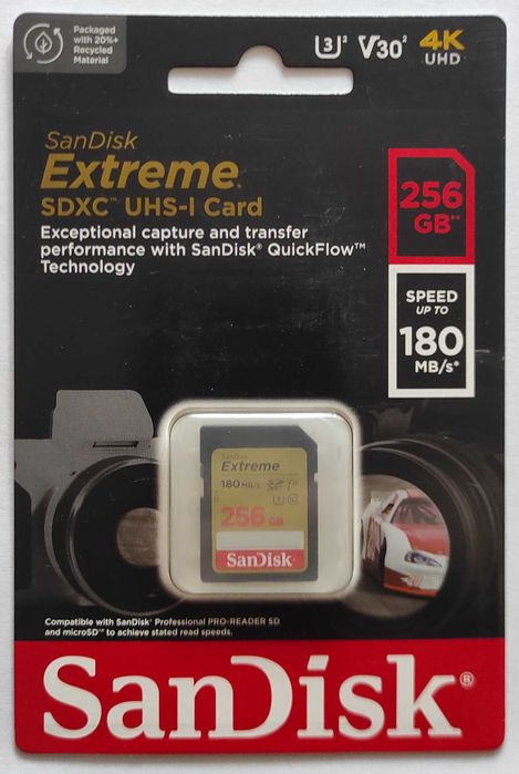 Карта пам'яті SanDisk Extreme SDXC 256GB UHS-I U3 V30 (SDSDXVV-256G-GNCIN)