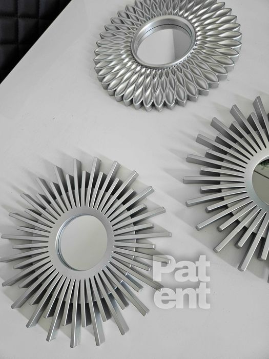 Lustra zestaw 3 luster w srebrnych ramkach do domu na ścianę dekoracja