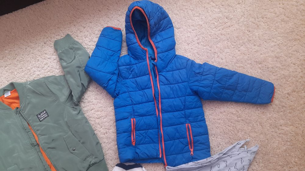 Dwie kurtki przejściowe roz. 116 + bluza