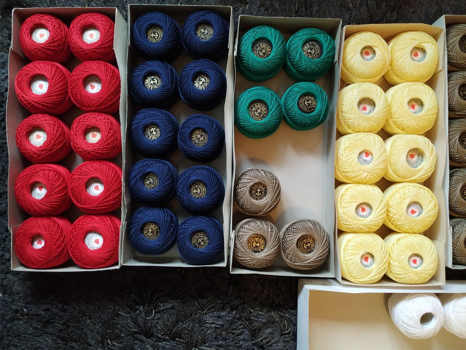 Linha de Crochet e Tricotar, Âncora nº6, Várias cores