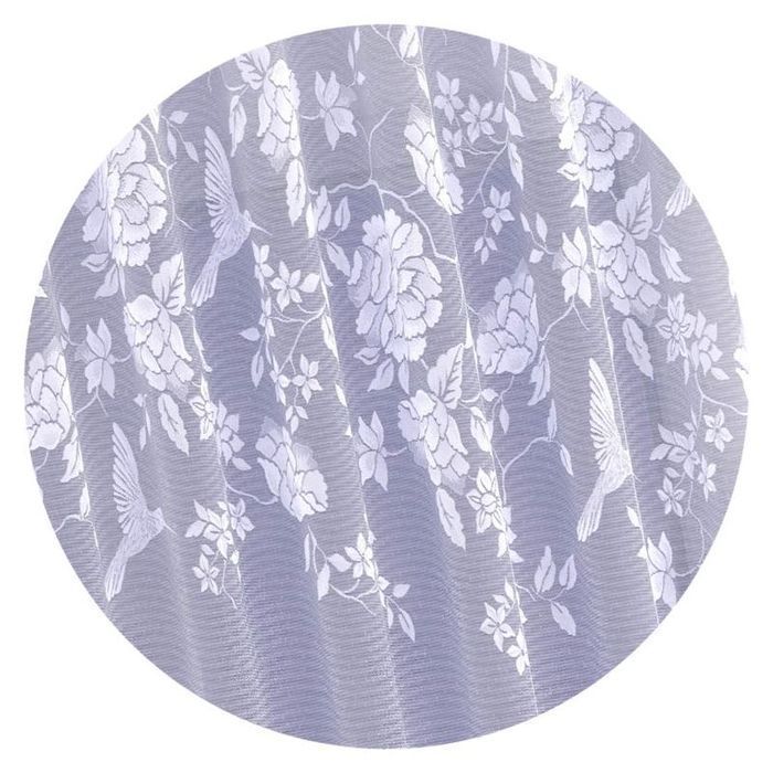 Firanka gotowa Buzz 300 x 150 cm biały żakard ptaki kwiaty Wisan WN403B 150