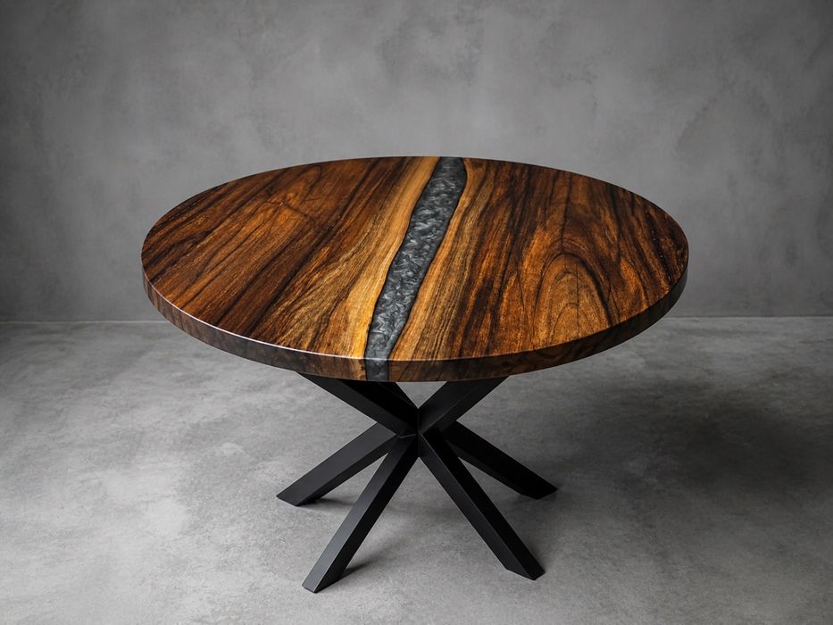 Stół, stolik kawowy zywica orzech 70/80cm