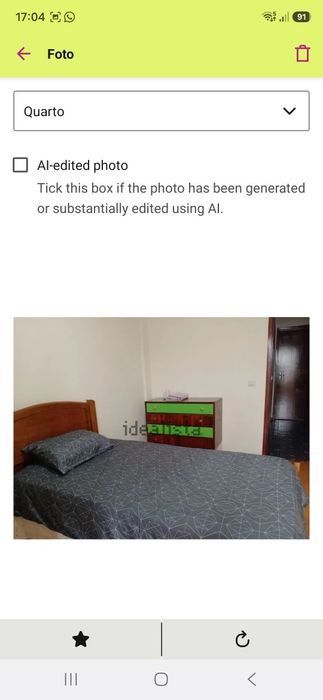 Arrendo quarto para  Solteiros(a) -Vila do  8Conde