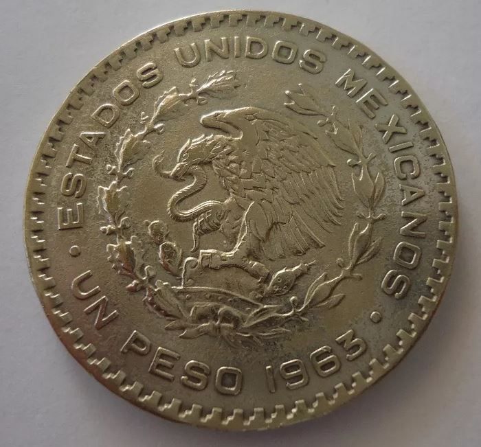 México - Moeda Prata 1 Peso de 1963