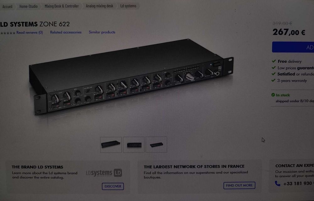 LD Systems ZONE622 - MESA SOM  1U RACK