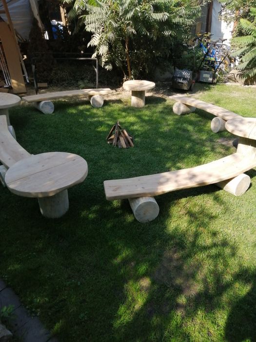 Ławki , ognisko impreza w plenerze