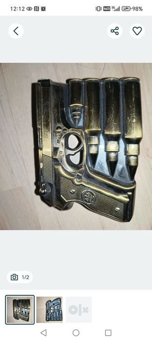 Klamra metalowa do paska militarna Police army mosiądz