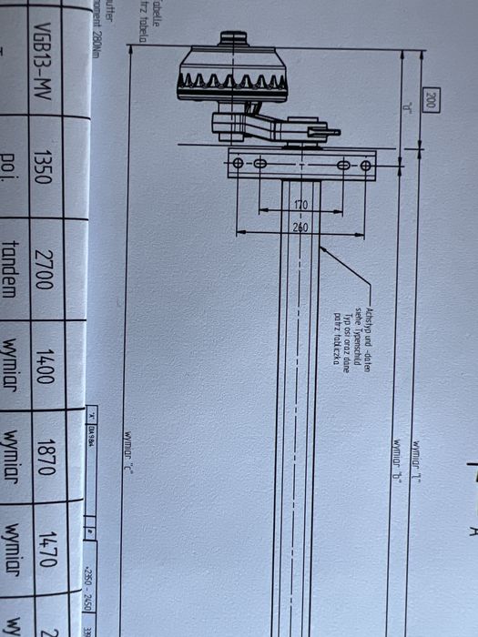 Os  do przyczep knott vbg13.   1350 kg