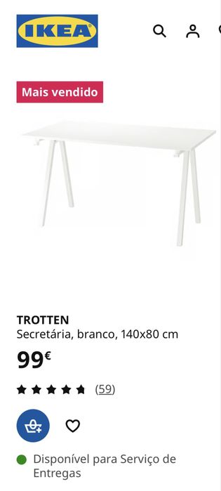 Secretaria branca 140x80 Ikea