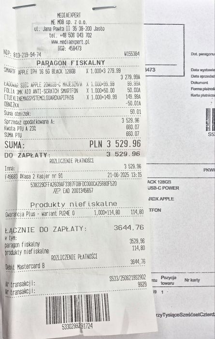 Smartfon Apple Iphone 16 128 gb Gwarancja, Komis Jasło Czackiego